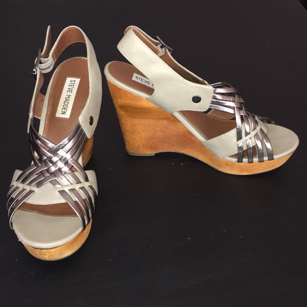 Steve Madden Leather Turnpyke Wedge Sandals